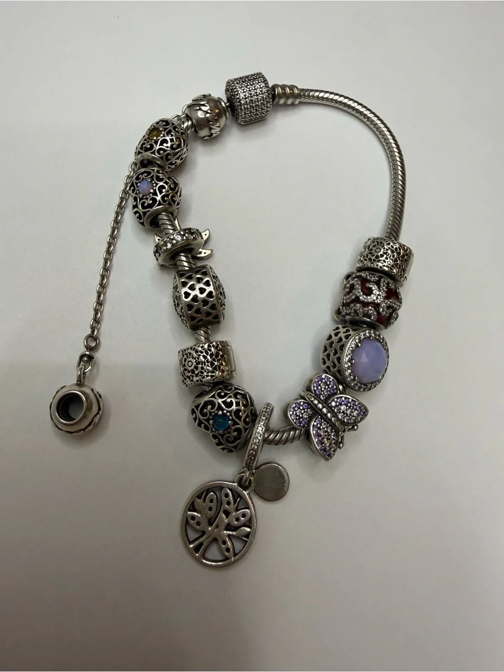 Authentic Pandora Sterling Silver Bracelet with Charm